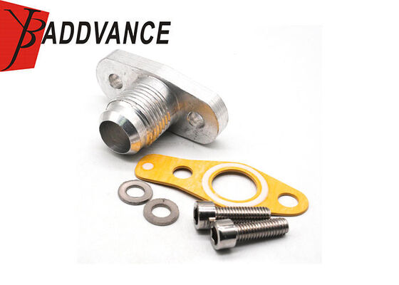 MR258477 10AN Turbo Oil Drain Fitting With Flange Gasket Two Mounting Bolts For Mitsubishi Turbochargers